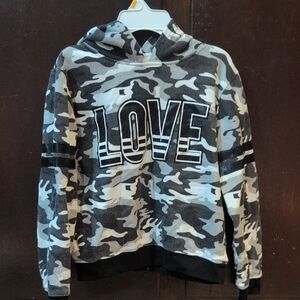 Urban Planet Kids Camouflage Hoodie - Black, Gray, White